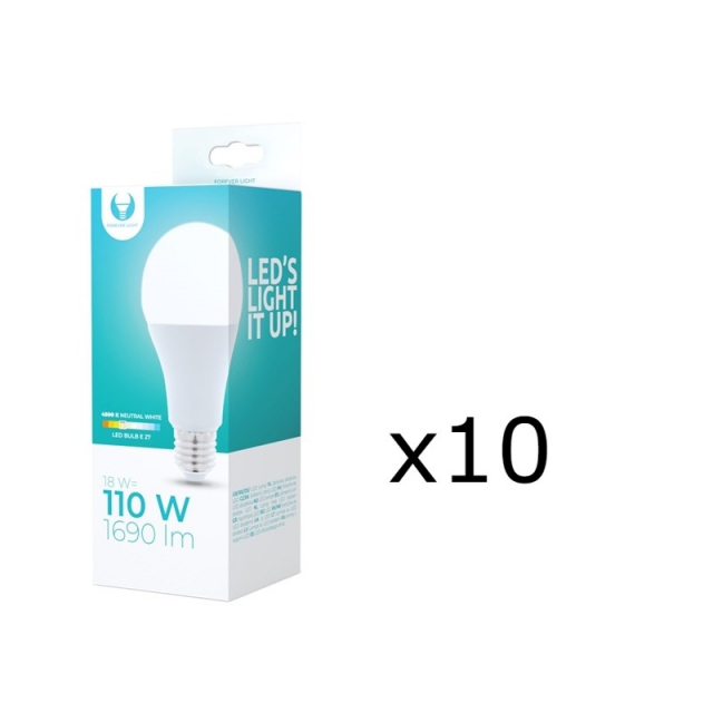 LED Lamp E27, A65, 15W, 230V, 3000K 10-pack, Warm wit