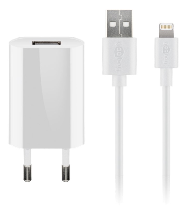 Goobay Apple Lightning charger set 1 A, white, 1 m,