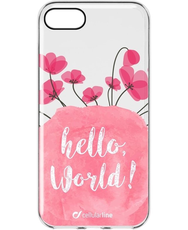 cellularline Bloom, TPU schelp iPhone 7/8/SE(2nd gen), Transparant met bloemen