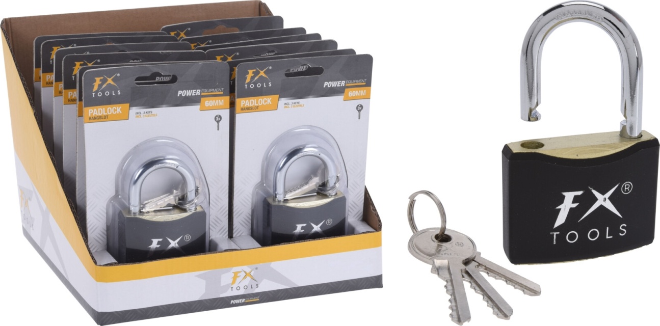 FX Toolshangslot met 3x sleutels, 60mm