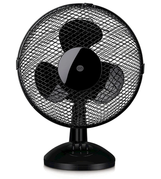 Verkoelende tafelventilator, 27 cm, Zwart