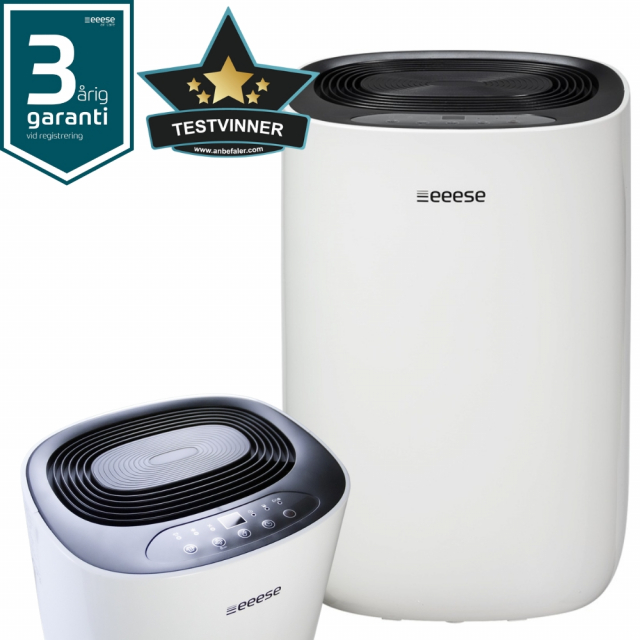 Emil - tyst avfuktare 40dB, 40m2, timer, 2 hastigheter, torkläge