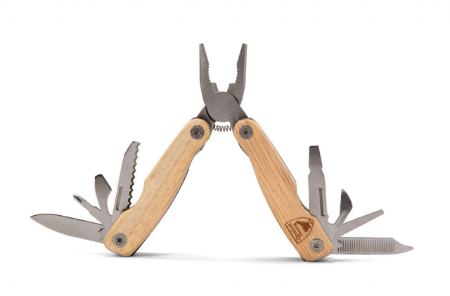 Orrefors Hunting Multi-tool, rubberhouten handvat, 8 gereedschappen