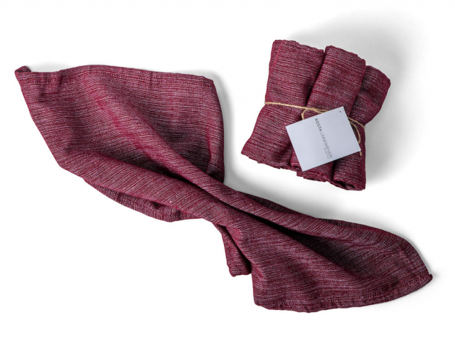Kosta Linnewäfveri Eliza 6-pack servetter, Vinröd