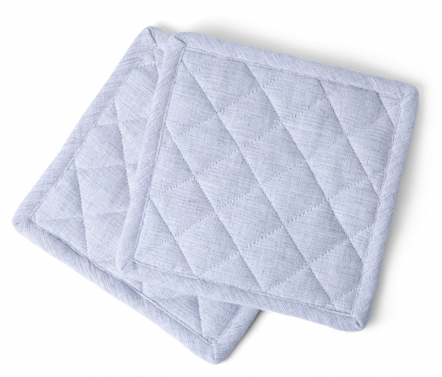 Kosta Linnewäfveri Eliza Grytlapp Återvunnen 2-pack, Ljusgrå