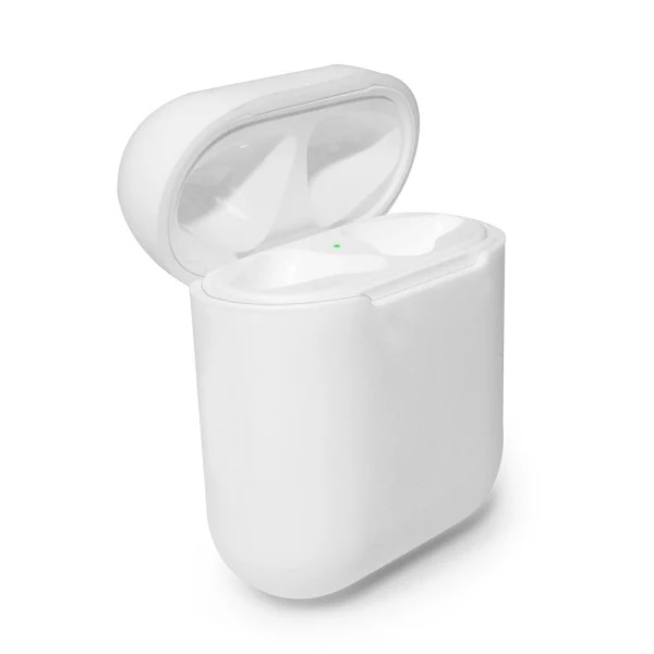 Zacht siliconen hoesje voor Apple Airpods, Wit/Transparant