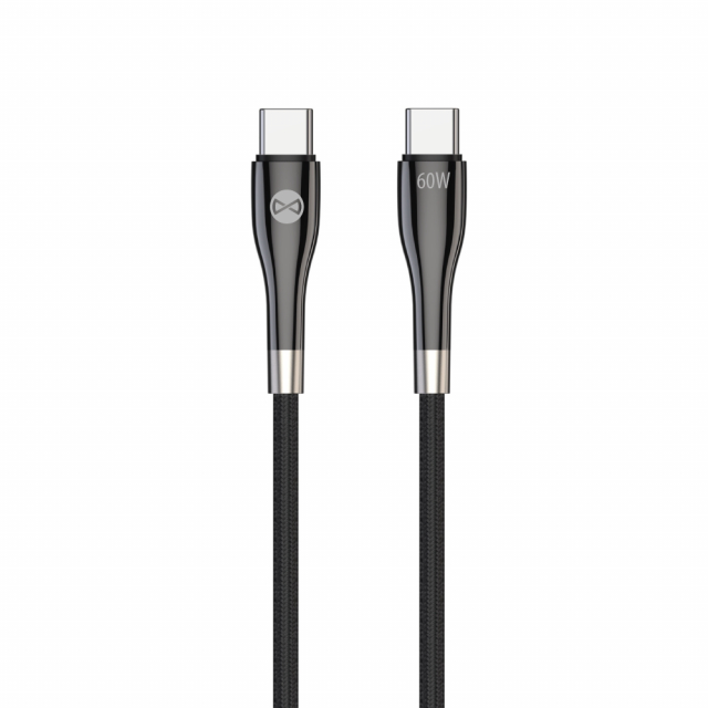 Forever Stijlvolle kabel USB-C - USB-C 1,0 m 60W zwart