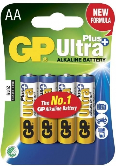 GP Ultra Plus Alkaline AA-batterij, 15AUP/LR6, 4-pack