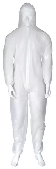 Beschermende overall - wegwerpoverall met kap, XL, Wit