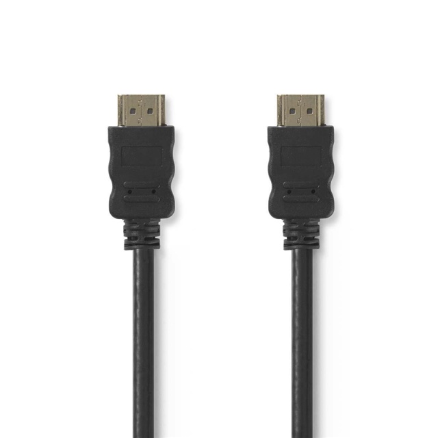 Nedis High Speed ​​HDMI™-Kabel met Ethernet | HDMI™ Connector | HDMI™ Connector | 4K@30Hz | ARC | 10.2 Gbps | 3.00 m | Rond | PVC | Zwart | Envelop