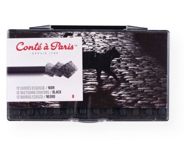 Conté à Paris Pastellkritor B, Svart