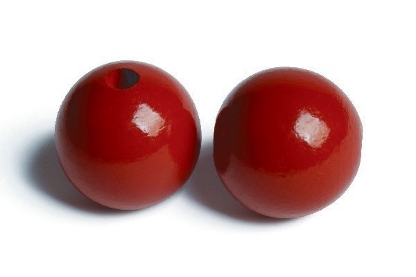 Träpärlor 35mm 20st, Röd