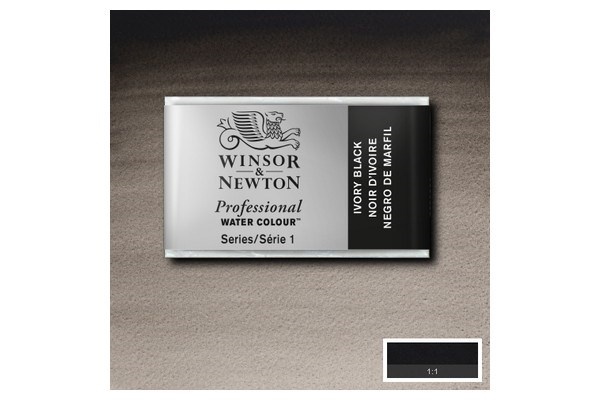 Prof Water Colour Pan/W Ivory Black 331