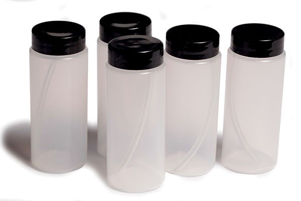 Plastflaskor m/platt lock 80cc 5pcs #31