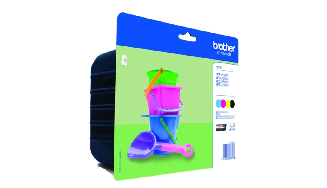 Brother LC-221VALBP bläckpatroner 4 styck Original Standardavkastning Fotosvart,