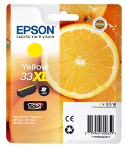 Epson Oranges C13T33644010 bläckpatroner 1 styck Original Gul