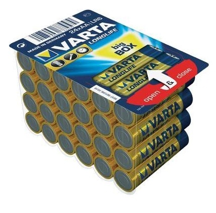 Varta LR6/AA (Mignon) (4106) batterij, 24 stks. box Alkali-mangaan batterij (alkaline), 1,5 V