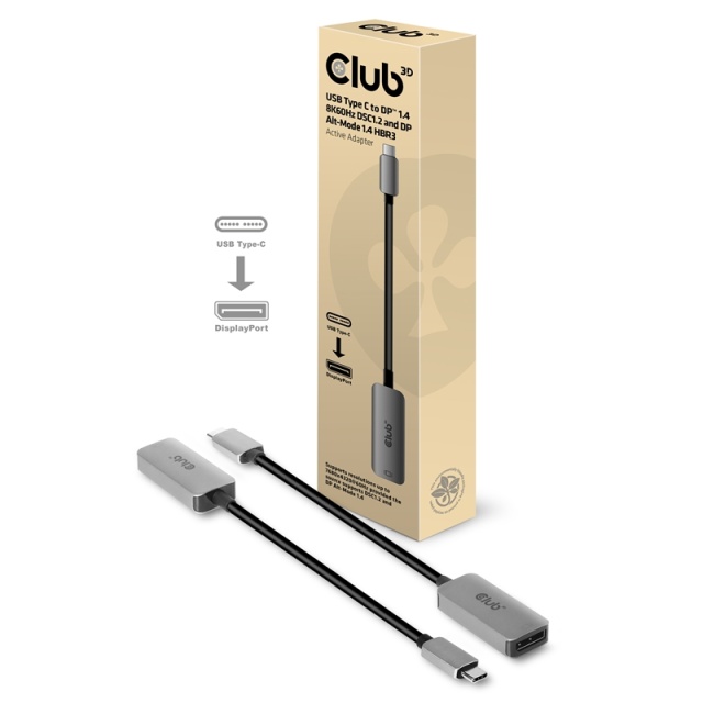 CLUB3D CAC-1567 USB-grafikadapter 7680 x 4320 pixlar Svart, Silver