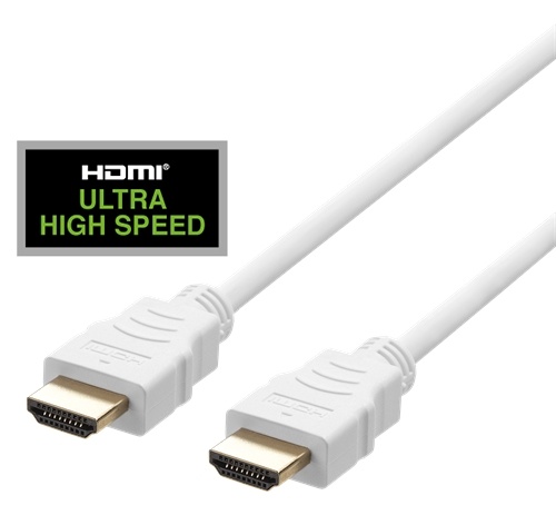 DELTACO ULTRA Hoge Snelheid HDMI Kabel, 48Gbps, 2m, Wit