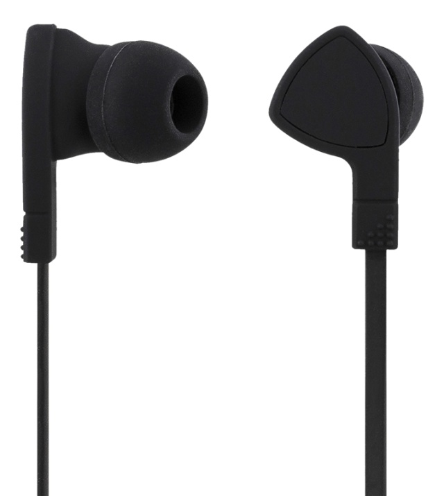 STREETZ in-ear headset, 1-button remote, 3.5mm, microphone, black