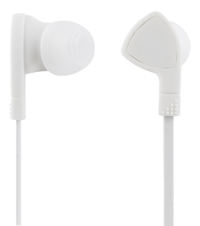 STREETZ in-ear headset, 1-button remote, 3.5mm, microphone, white