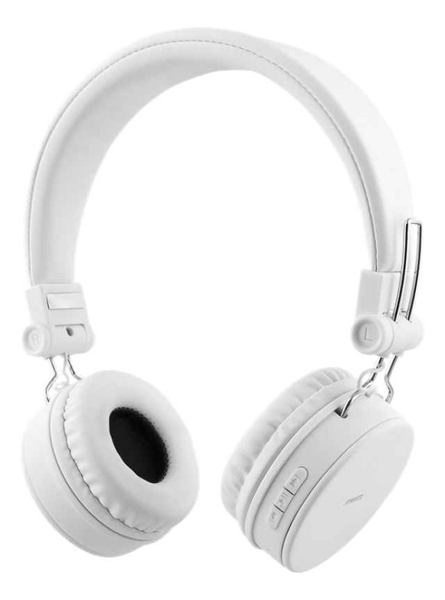 STREETZ Foldable on-ear BT headset, 3.5 mm, white
