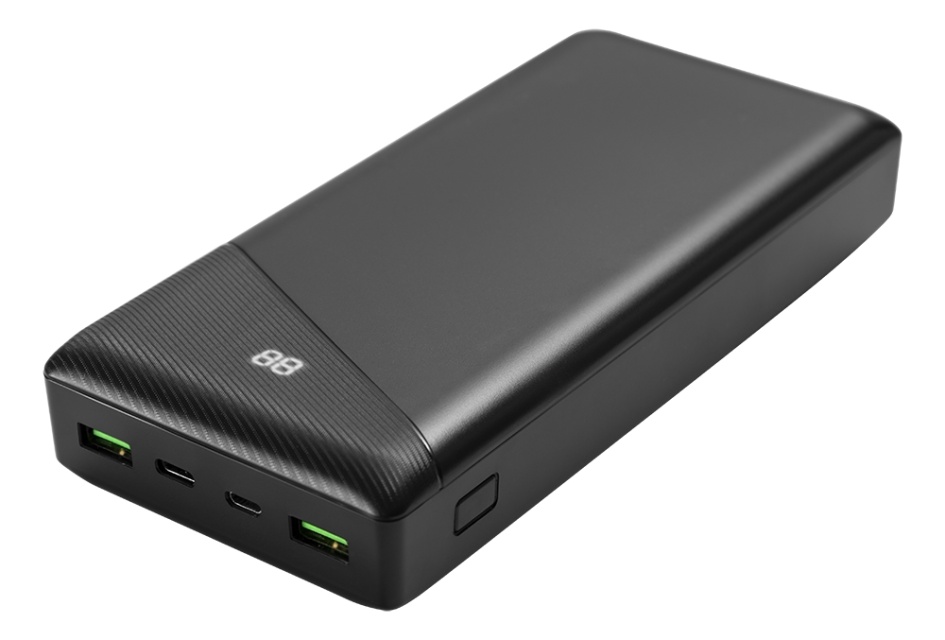 DELTACO Power bank 30 000 mAh, 1x USB-C, 2x USB-A, Fast charge, 111 Wh