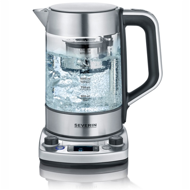 Severin Te / Vattenkokare med Hiss,Gla