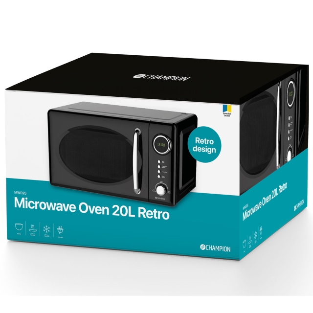 Champion Mikrovågsugn 20L 700W Retro Sv
