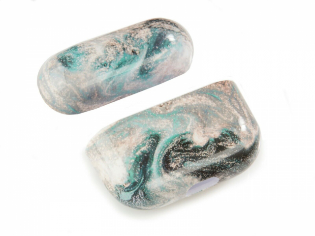 Beschermhoesje voor Apple Airpods Pro, Marmerblauw