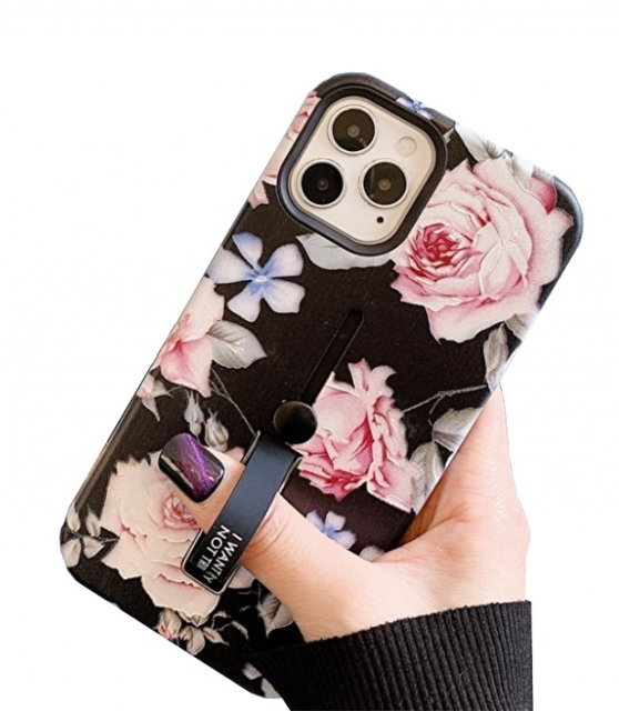 Fashion hoesje met vingerhouder - iPhone 12/12 Pro, Lentebloemen