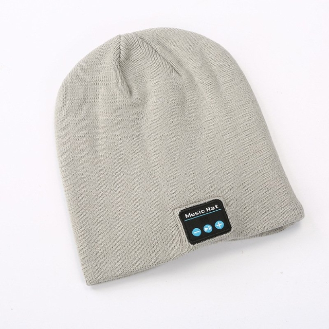 Beanie met ingebouwde bluetooth-koptelefoon, Lichtgrijs