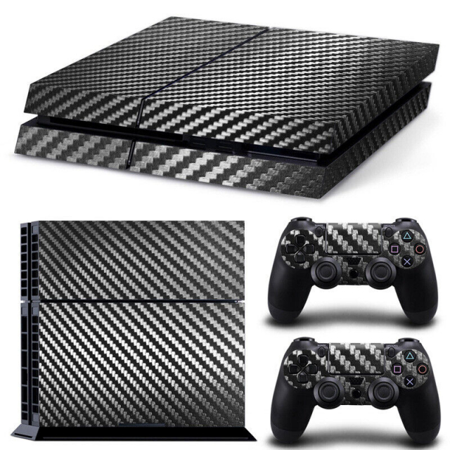 Op koolstofvezel lijkende PS4-skin, zwart