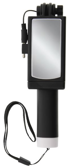 Selfie stick, met 3,5mm kabel, zwart