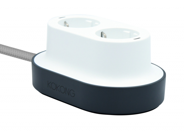Kokong Polar Zwart Slim Stopcontact