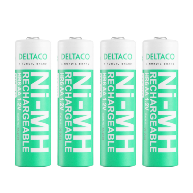 DELTACO Ultimate oplaadbare Ni-Mh, LR6/AA formaat, 2300mAh, 4-pack (SG)