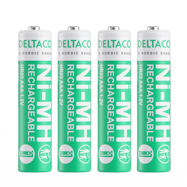 DELTACO Ultimate oplaadbare Ni-Mh, LR03/AAA formaat, 750mAh, 4-pack(SG)