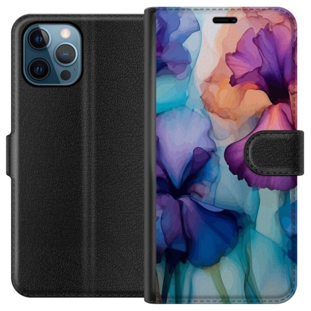 Portemonnee-hoesje voor Apple iPhone 12 Pro met Magische bloemen ontwerp