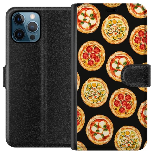 Portemonnee-hoesje voor Apple iPhone 12 Pro met Pizza ontwerp