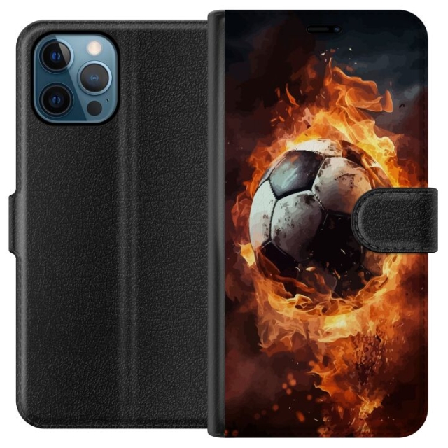 Portemonnee-hoesje voor Apple iPhone 12 Pro met Voetbal ontwerp