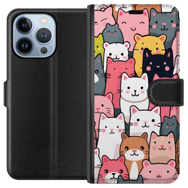 Portemonnee-hoesje voor Apple iPhone 13 Pro met Kattenpatroon ontwerp