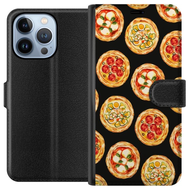 Portemonnee-hoesje voor Apple iPhone 13 Pro met Pizza ontwerp