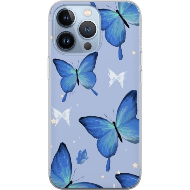 Mobiele hoes voor Apple iPhone 13 Pro met Blauwe vlinders ontwerp