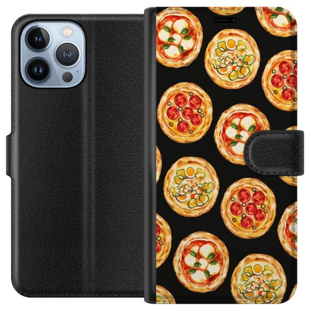 Portemonnee-hoesje voor Apple iPhone 13 Pro Max met Pizza ontwerp