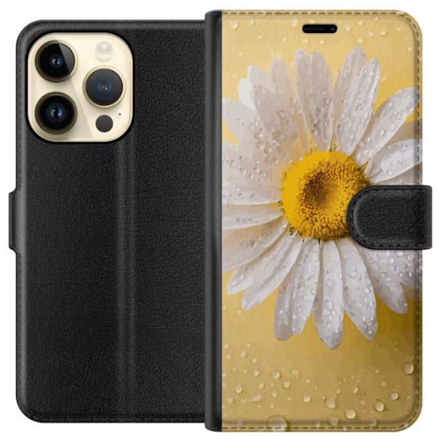 Portemonnee-hoesje voor Apple iPhone 15 Pro met Porseleinbloem ontwerp