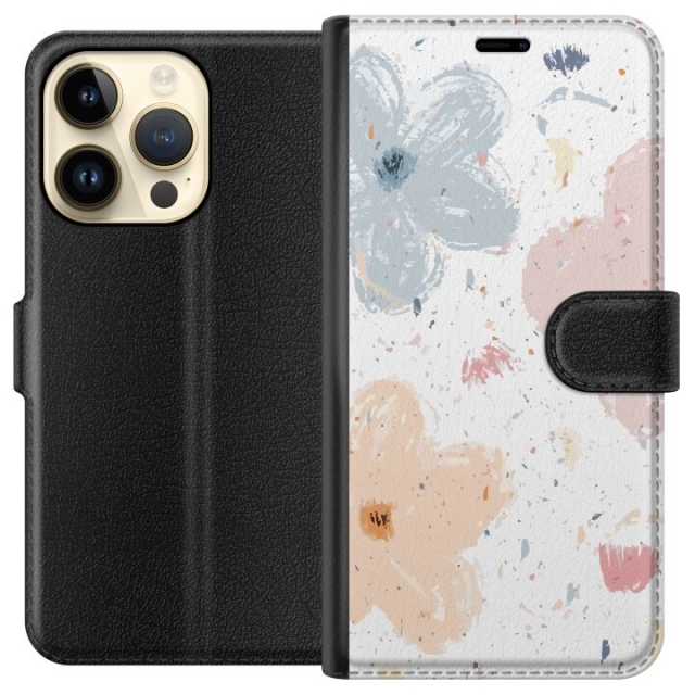 Portemonnee-hoesje voor Apple iPhone 15 Pro met Bloemen ontwerp