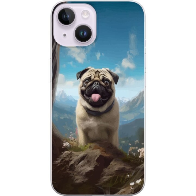 Mobiele hoes voor Apple iPhone 15 Plus met Blije Hond ontwerp