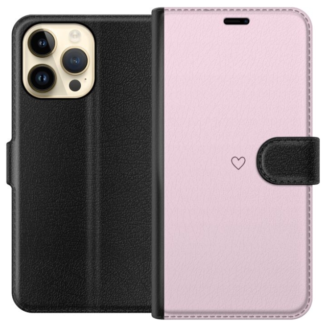 Portemonnee-hoesje voor Apple iPhone 15 Pro Max met Hart ontwerp