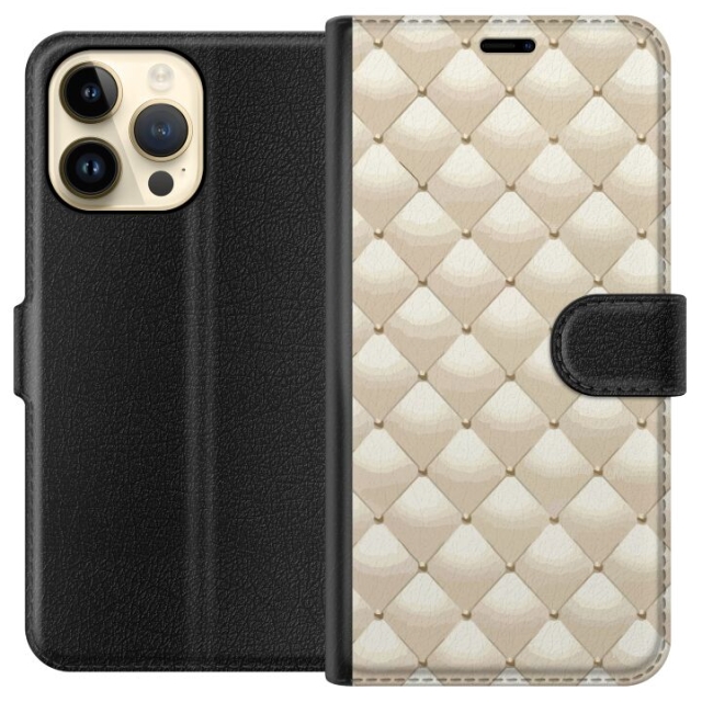 Portemonnee-hoesje voor Apple iPhone 15 Pro Max met Goudglans ontwerp