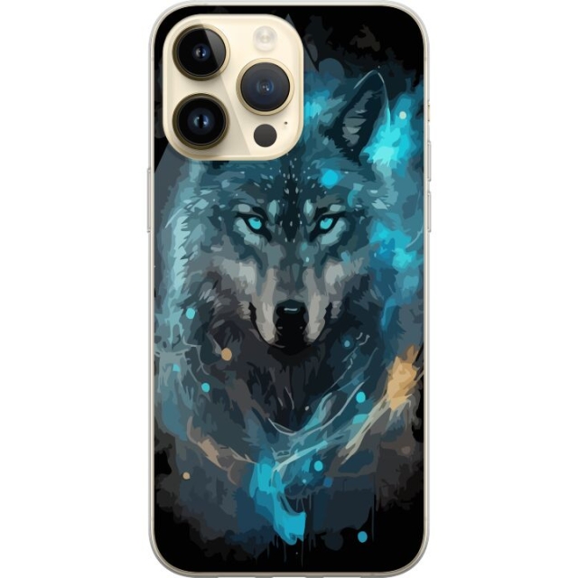 Mobiele hoes voor Apple iPhone 15 Pro Max met Wolf ontwerp